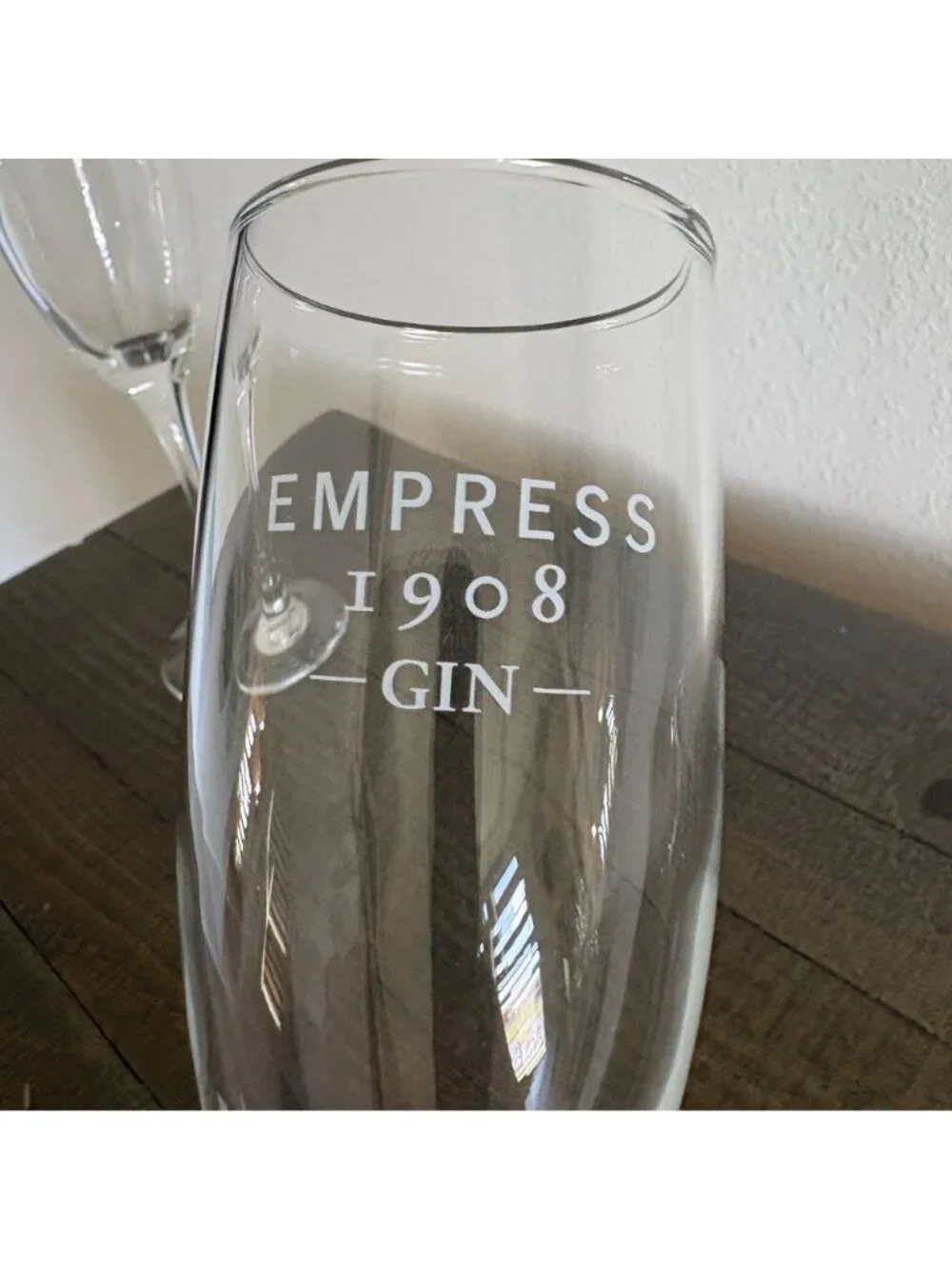 Empress 1908 Gin Champagne Flute Glass Set of 2 Glasses Promotional‎